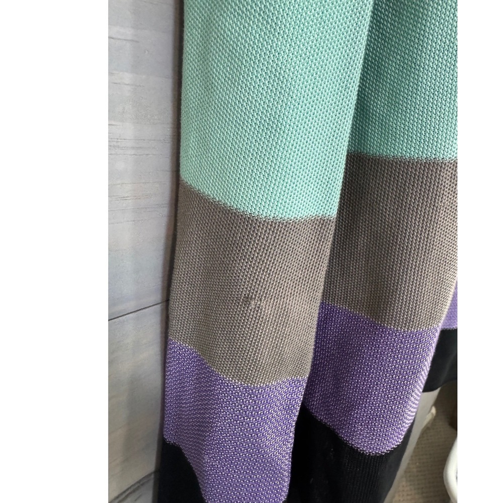 M Missoni Striped Knit Maxi Dress Purple Turquoise Sleeveless V-Neck Sz 6 IT 42 - Picture 7 of 9